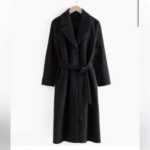 & Other Stories Black Wool Blend Coat